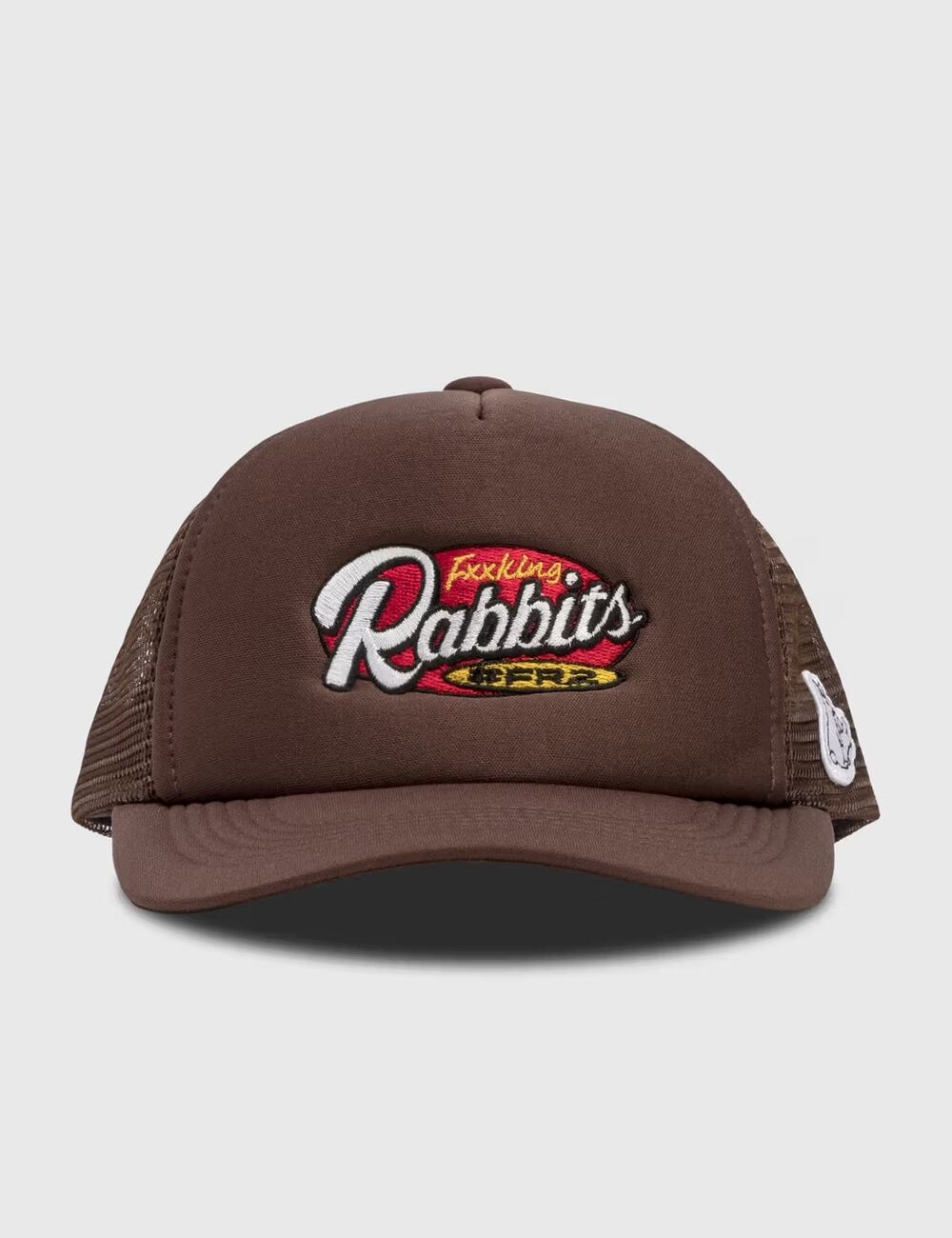 #FR2 Fxxing Rabbits Retro Logo Mesh Trucker Hat SnapBack Brown Rare